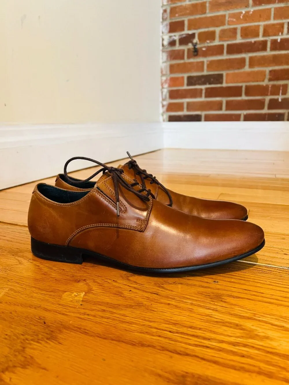 Kenneth Cole New York Men's Cognac Brown Derby Dress Shoes Size 8 M